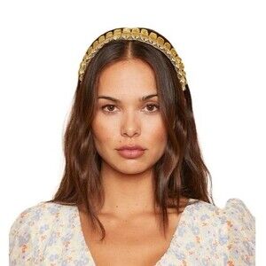 Eugenia Kim Rafaela Headband Holiday XMAS Metallic Velvet Gold Silver Ombre NWT